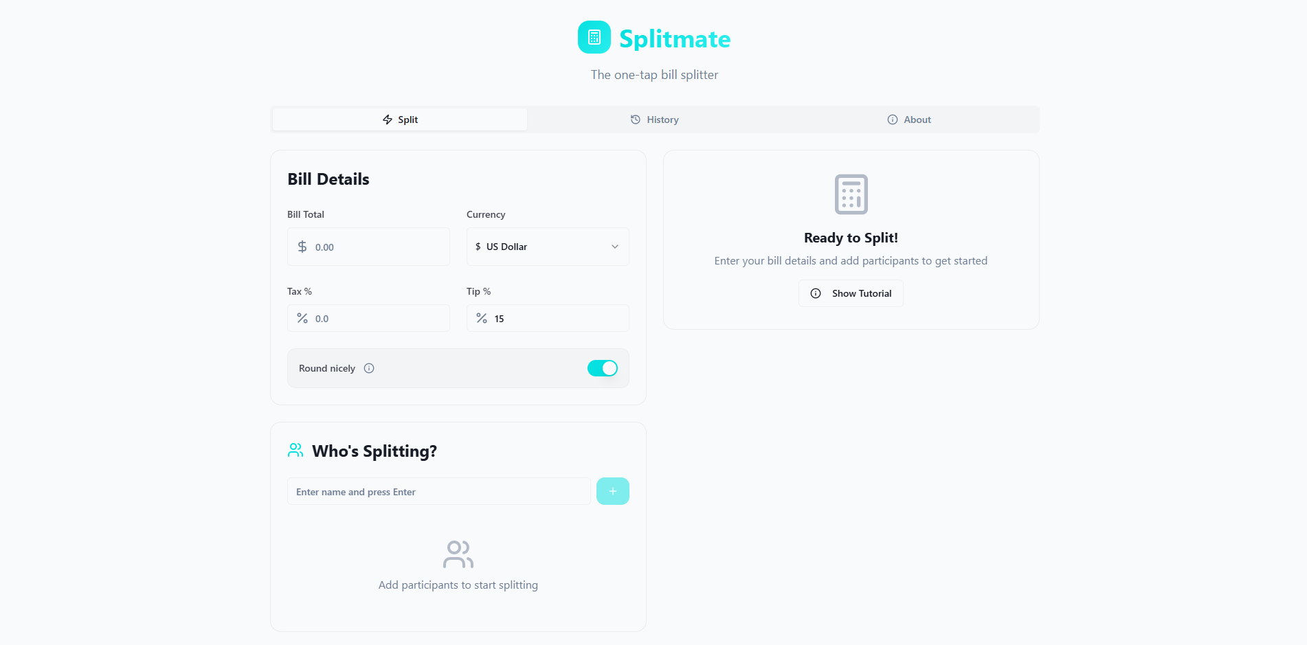The one-tap bill splitter that handles tax, tips, and multiple people. No more awkward payment conversations.